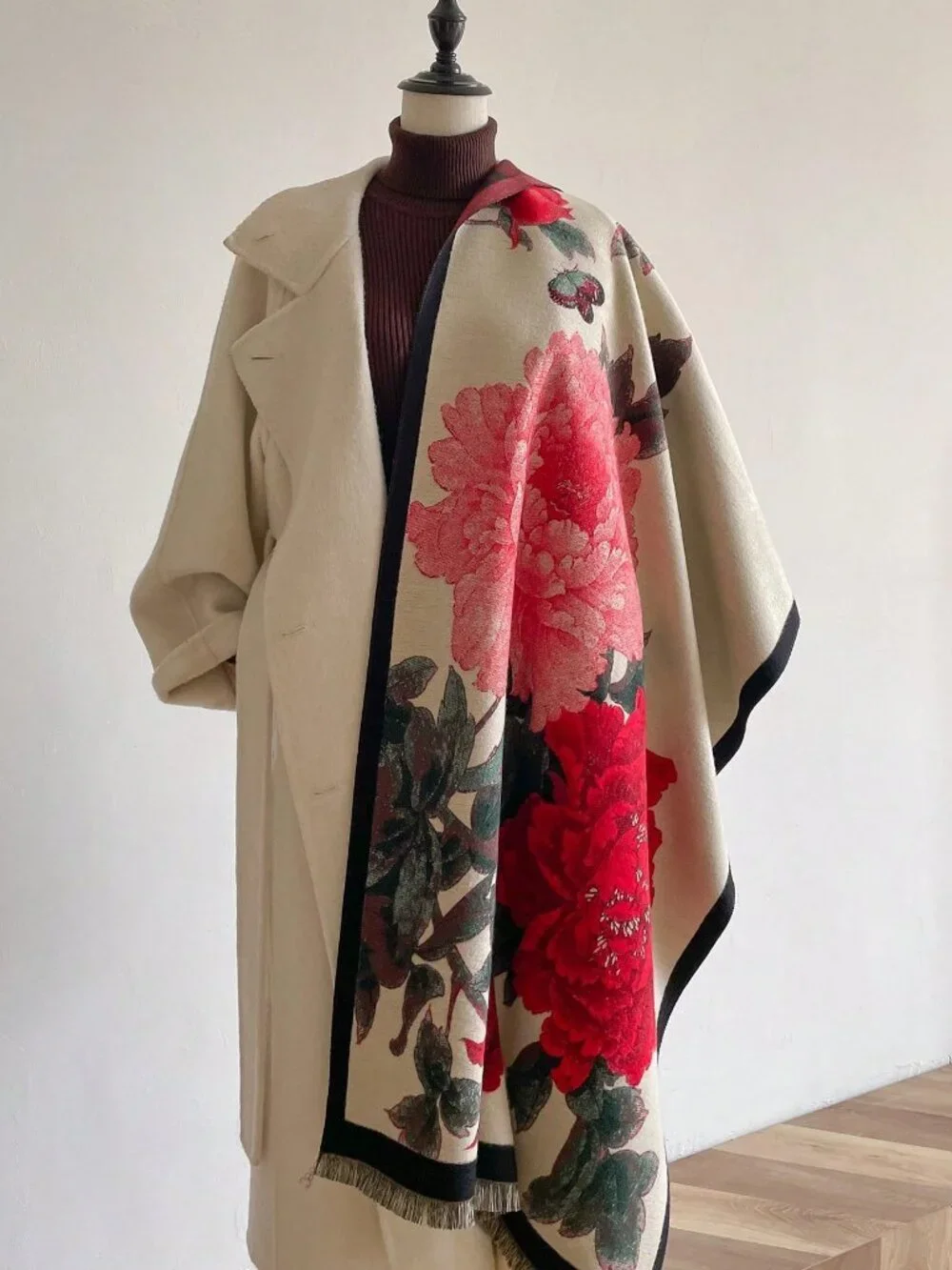 Multicolor floral Casual Women's Jacquard Thick Rectangular Scarf